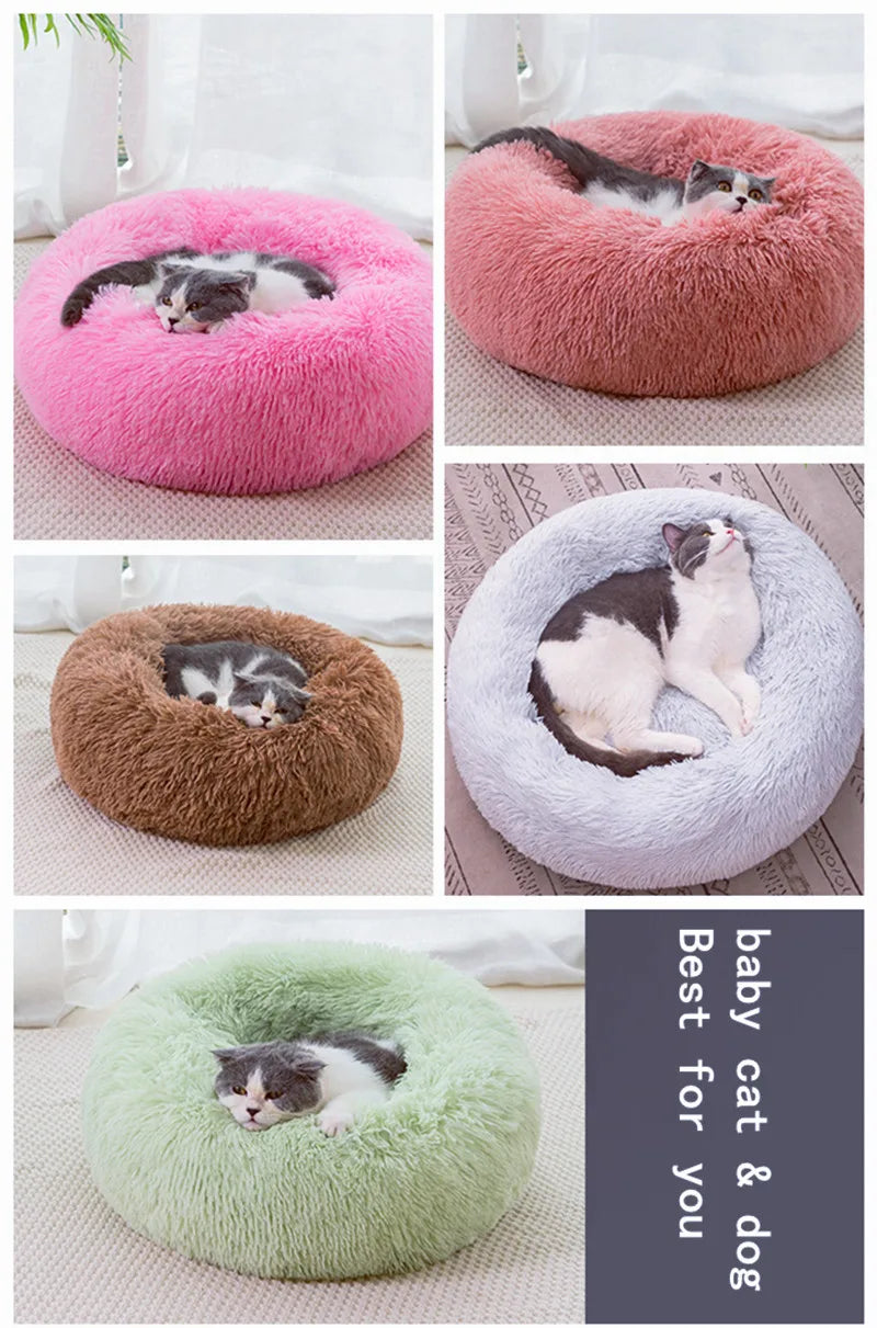 Cozy Donut Dog Bed — Calming Plush Mat