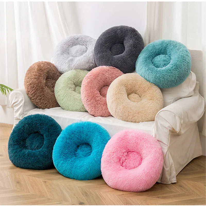 Cozy Donut Dog Bed — Calming Plush Mat