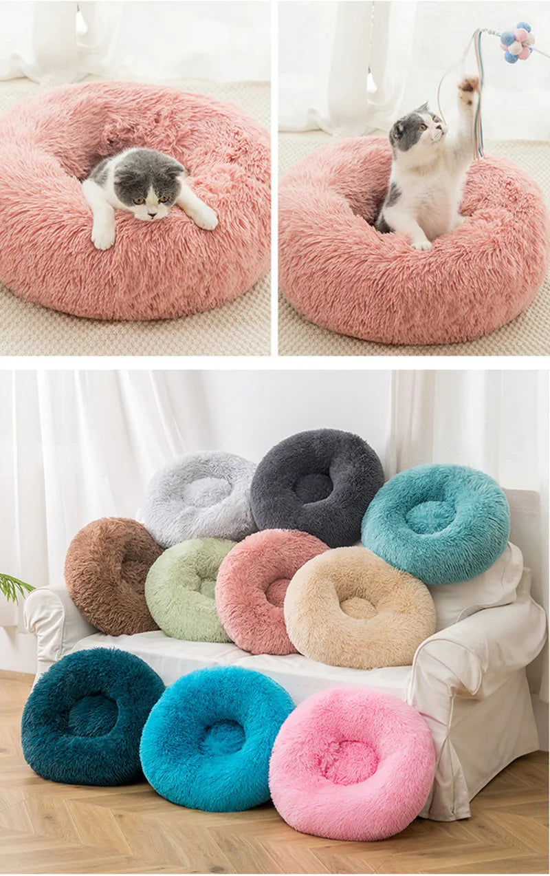 Cozy Donut Dog Bed — Calming Plush Mat
