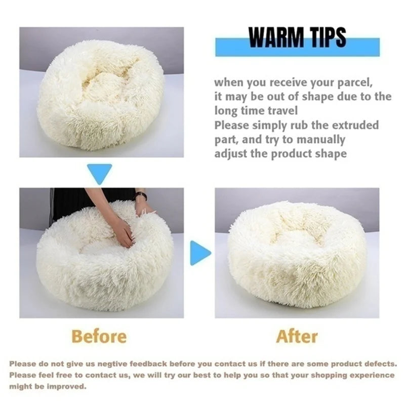 Cozy Donut Dog Bed — Calming Plush Mat