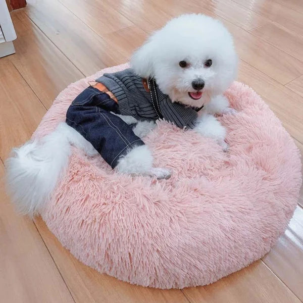 Cozy Donut Dog Bed — Calming Plush Mat