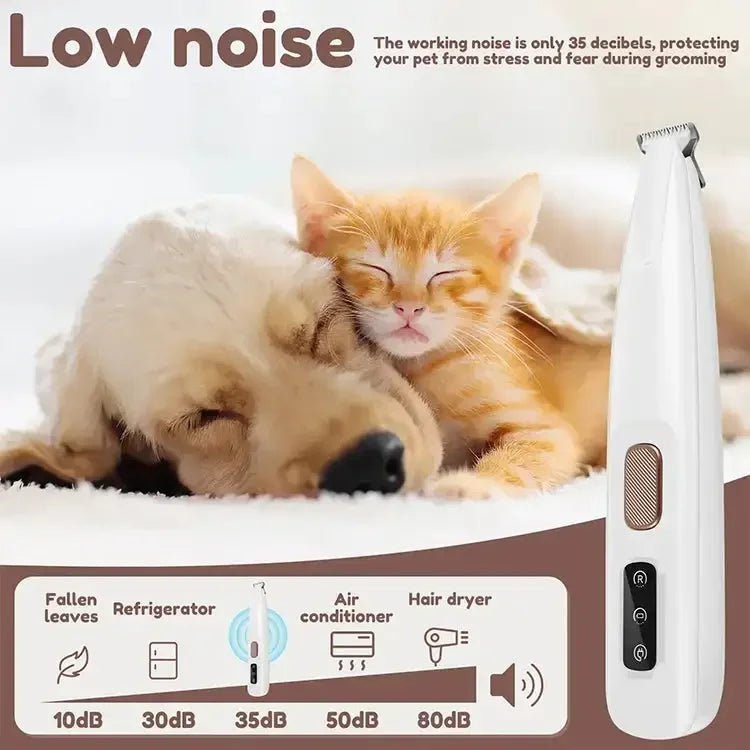 Electric Pet Paw Trimmer — Quiet & Waterproof with LED