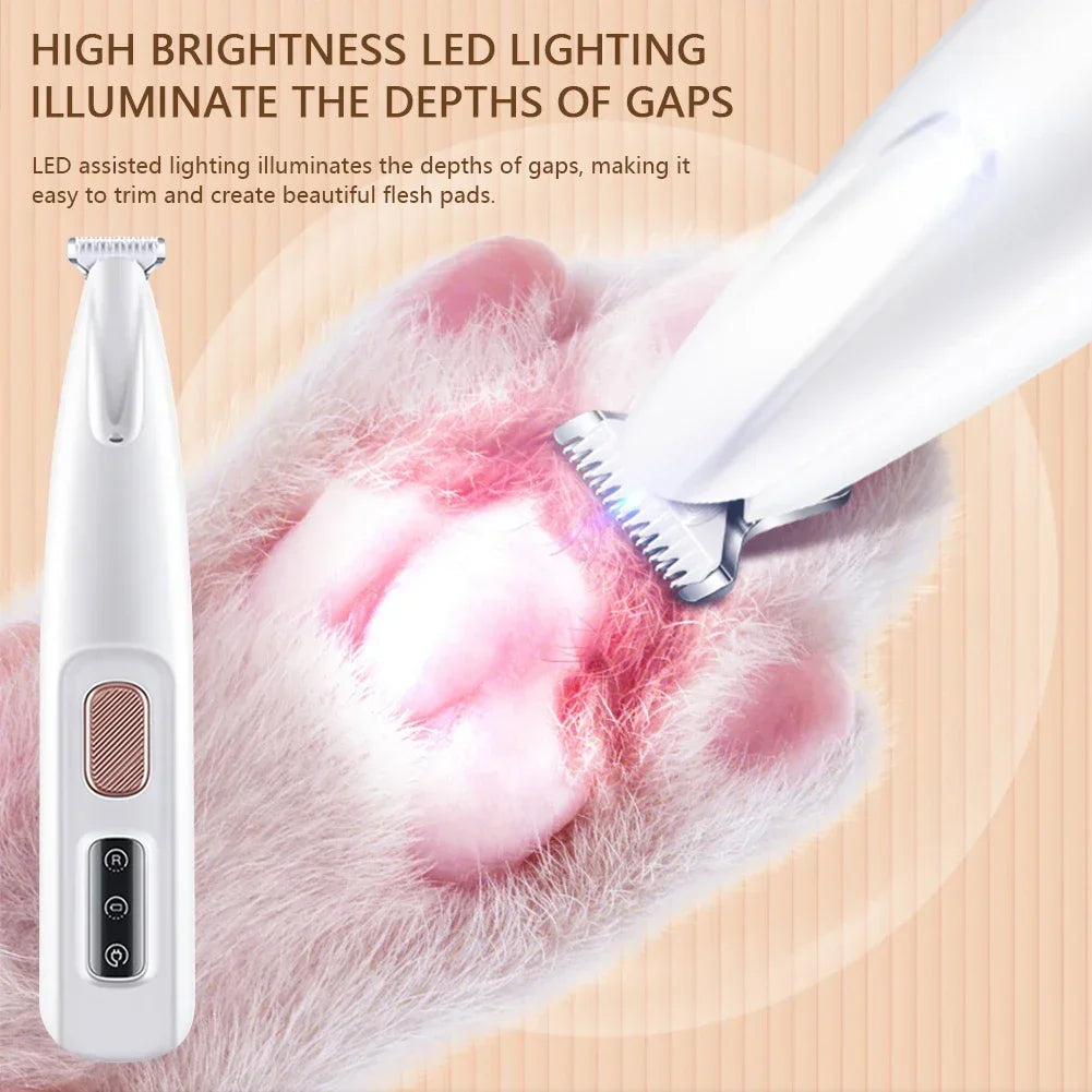 Electric Pet Paw Trimmer — Quiet & Waterproof with LED