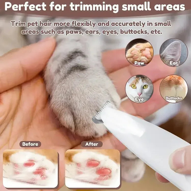 Electric Pet Paw Trimmer — Quiet & Waterproof with LED