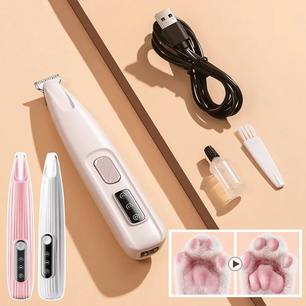 Electric Pet Paw Trimmer — Quiet & Waterproof with LED