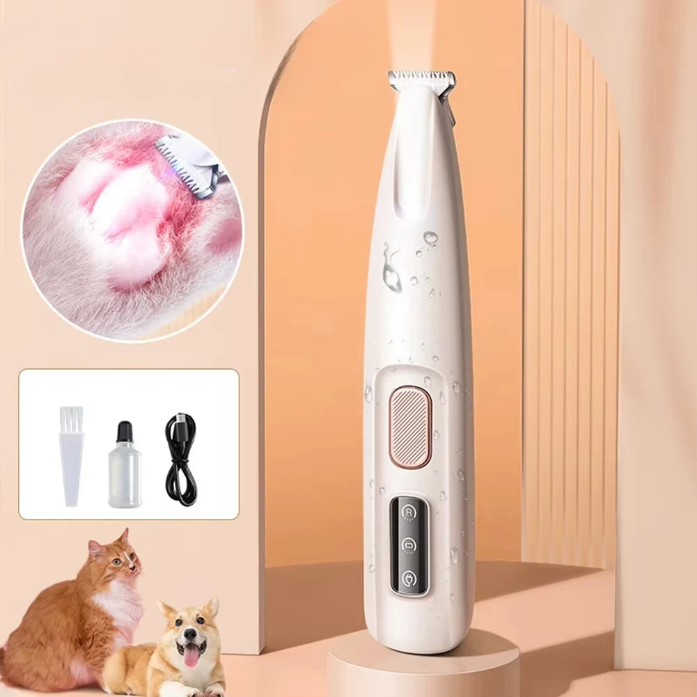 Electric Pet Paw Trimmer — Quiet & Waterproof with LED