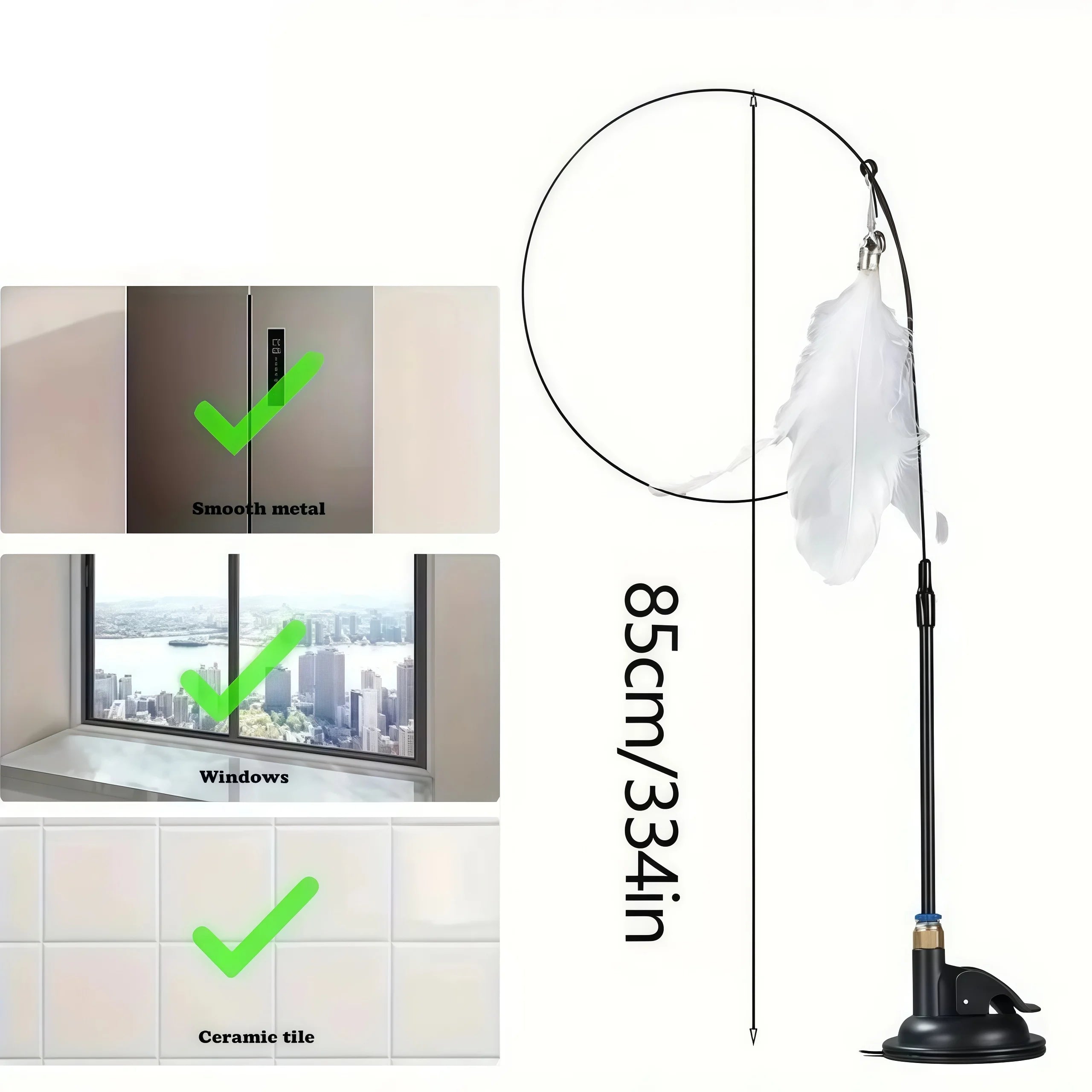 Interactive Cat Feather Teaser Wand — Retractable with Bell
